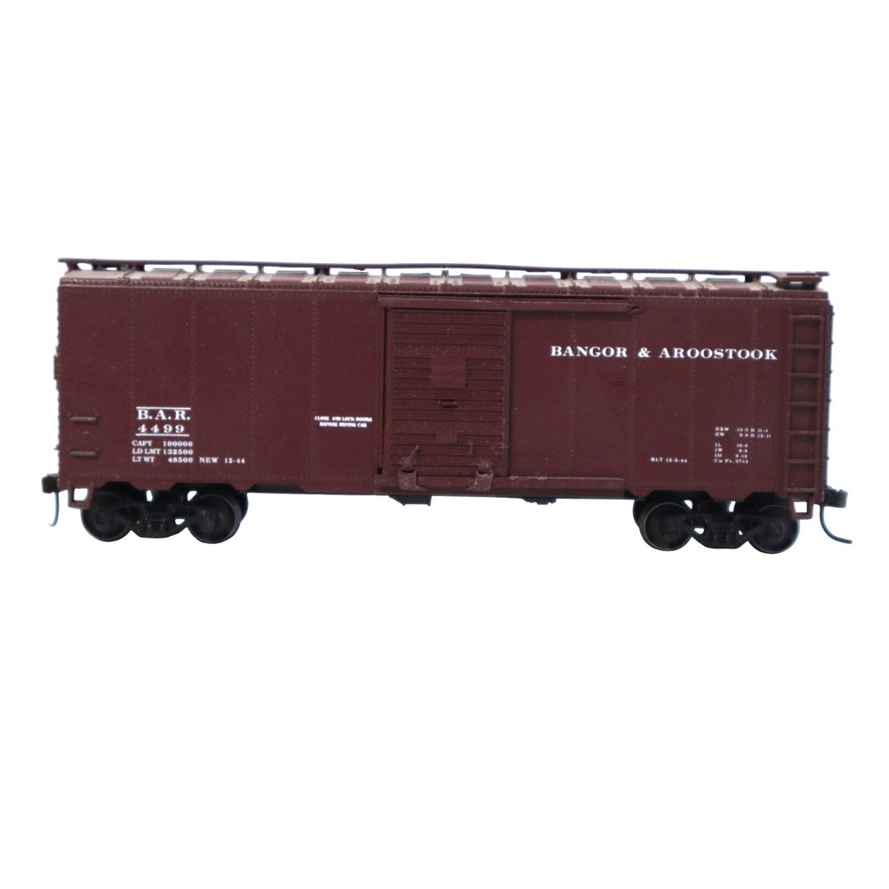 HO Scale Bangor & Aroostook B.A.R. 4499 Boxcar Red Freight Car Train